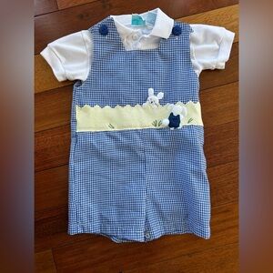 Easter Gingham Baby Romper